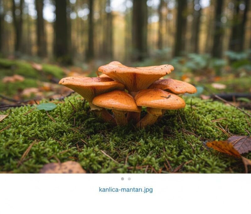 Doğada çam ağaçlarının dibinde yetişen, turuncu renkli ve lezzetli taze kanlıca mantarı
