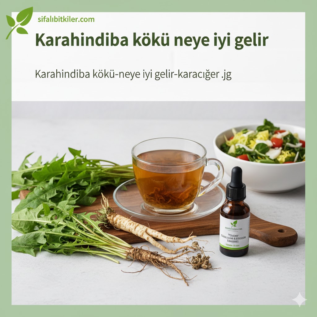 Mutfak masasında taze karahindiba otu ve kökleri, karahindiba kökü neye iyi gelir sorusuna yanıt veren şifalı bitki hazırlığı.